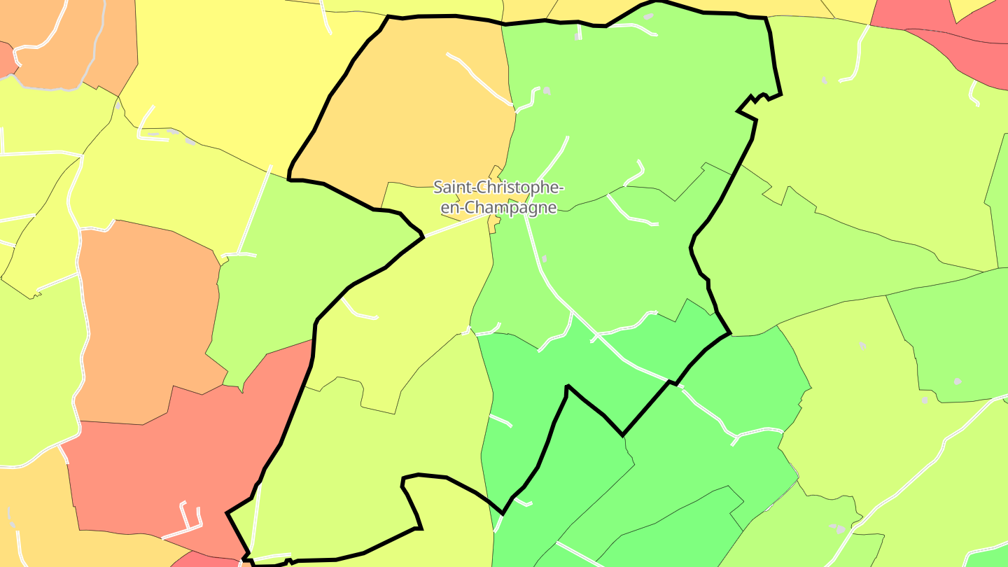 Carte des prix de l'immobilier Saint-Christophe-en-Champagne
