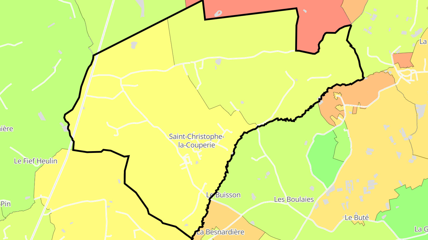 Carte des prix de l'immobilier Saint-Christophe-la-Couperie