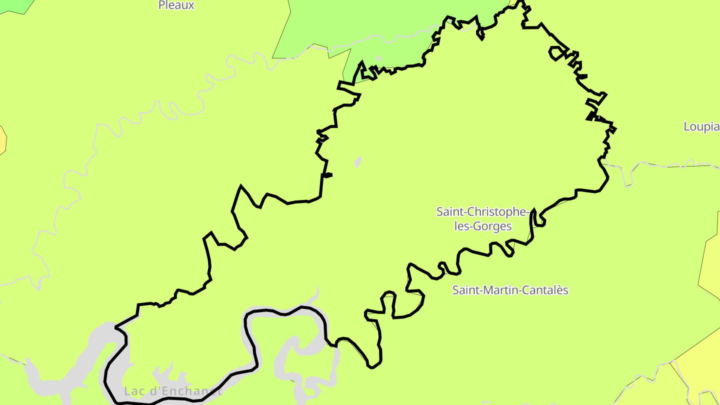 Carte des prix de l'immobilier Saint-Christophe-les-Gorges