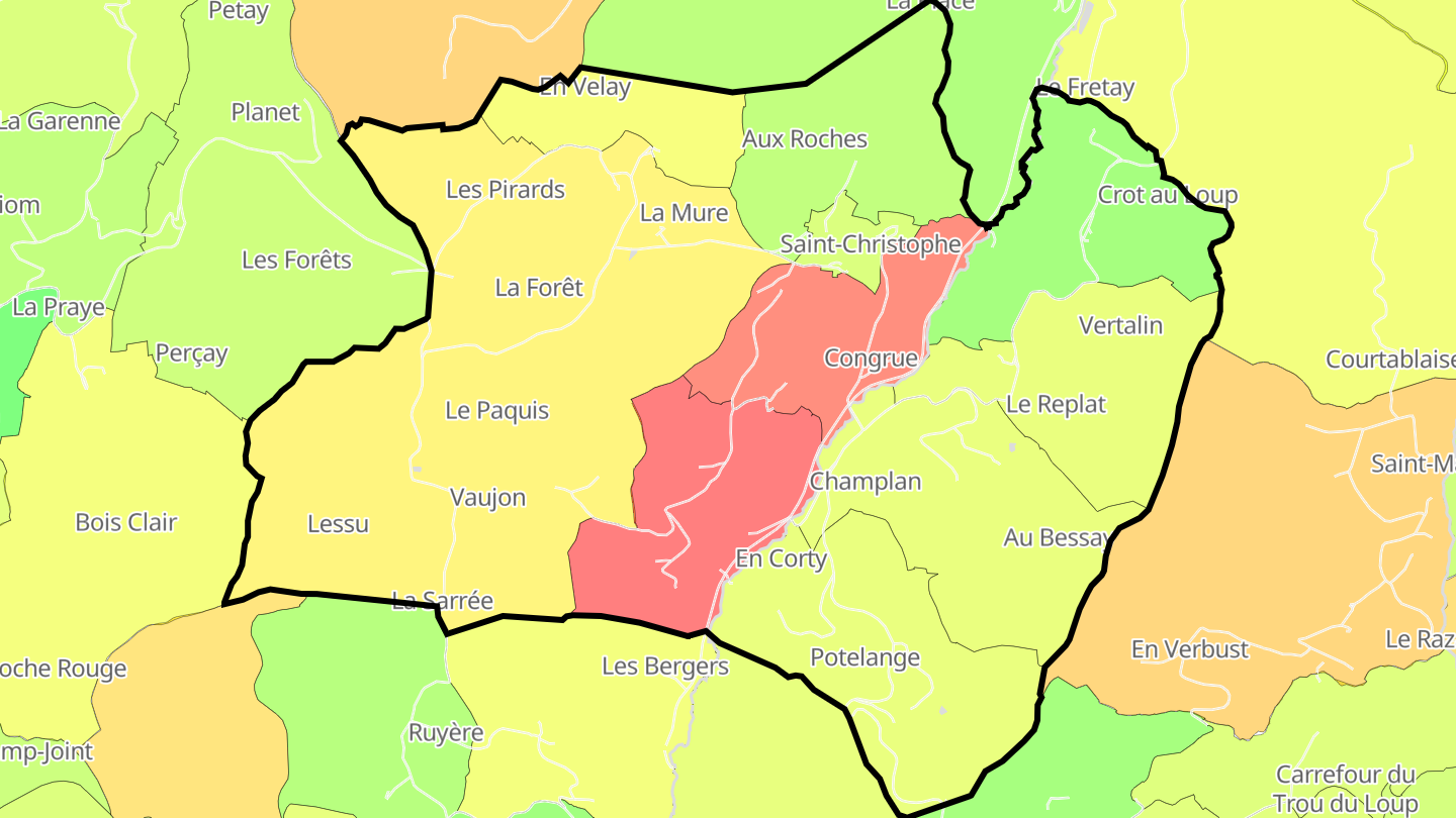 Carte des prix de l'immobilier Saint-Christophe