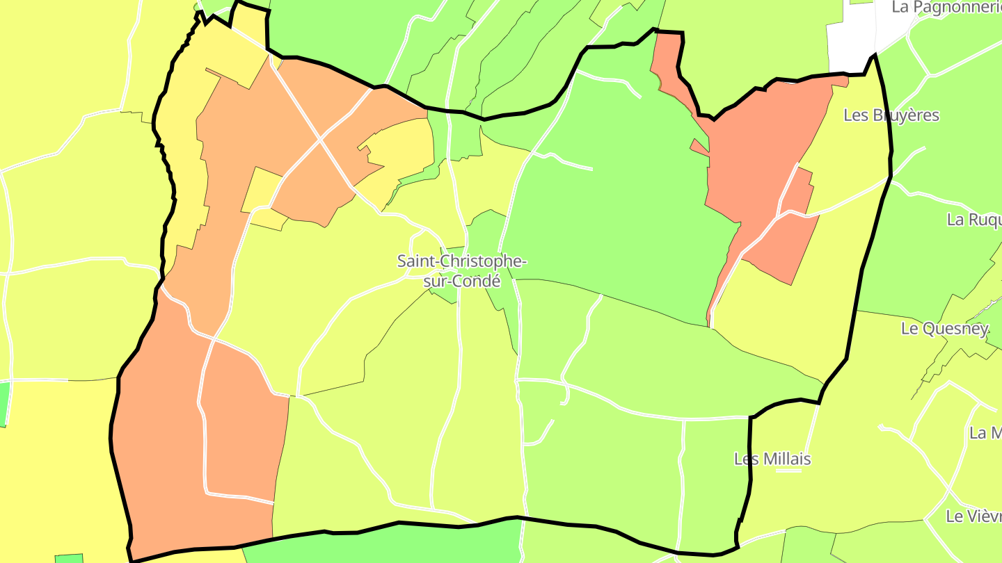Carte des prix de l'immobilier Saint-Christophe-sur-Condé