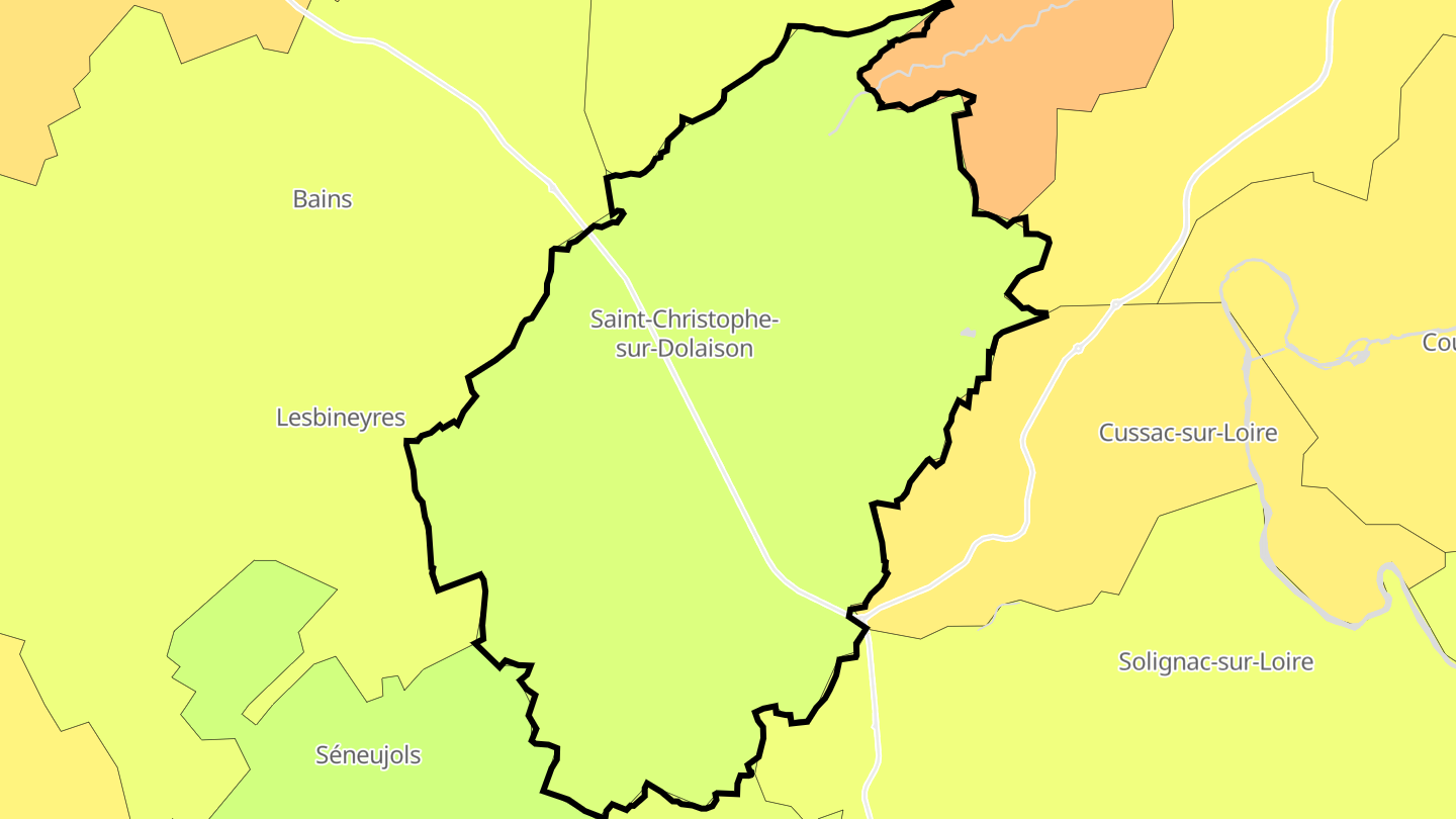 Carte des prix de l'immobilier Saint-Christophe-sur-Dolaison