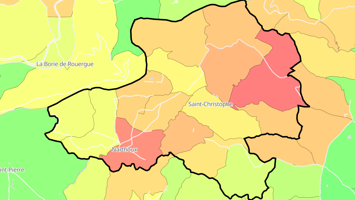Carte des prix de l'immobilier Saint-Christophe
