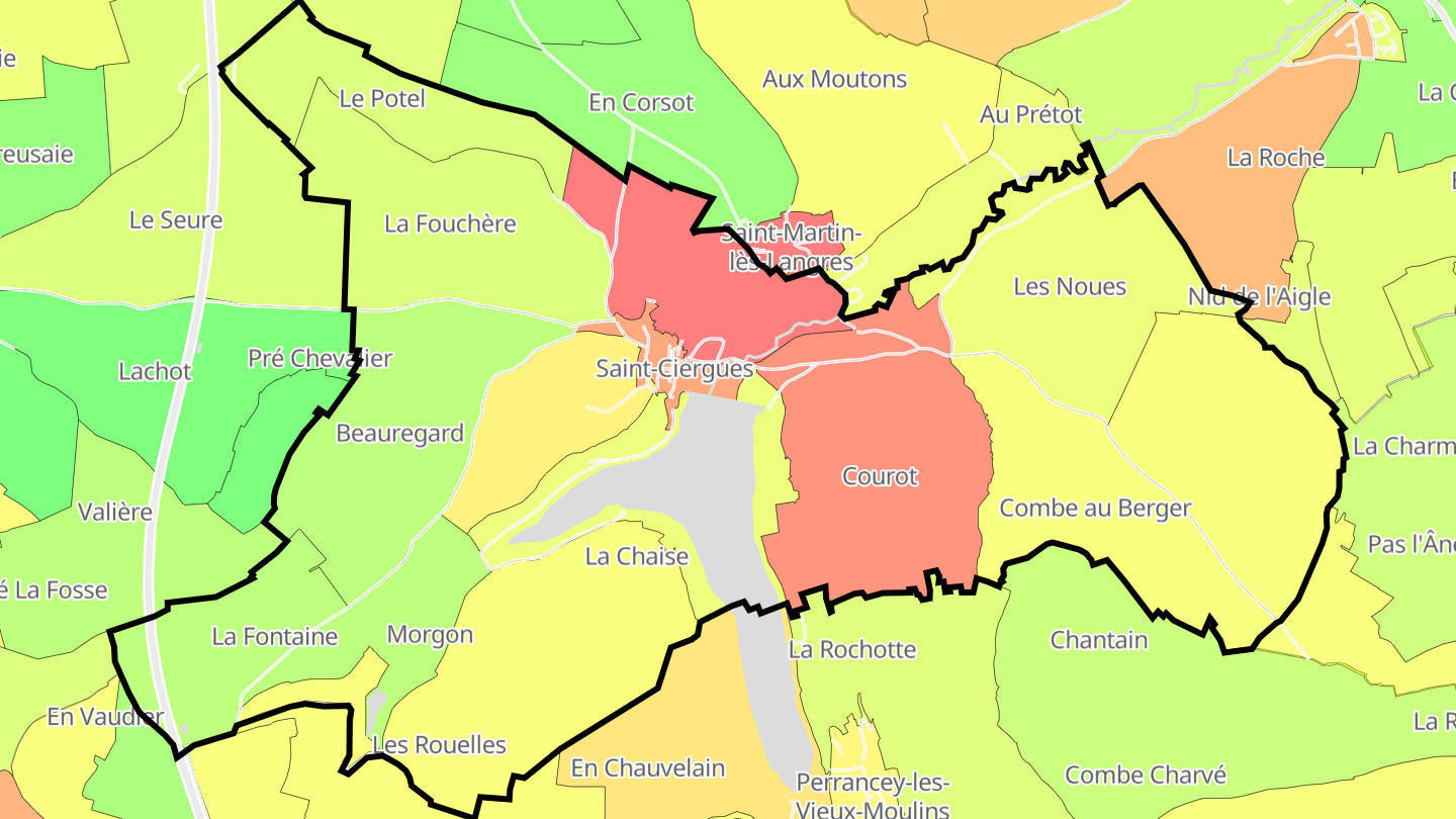 Carte des prix de l'immobilier Saint-Ciergues
