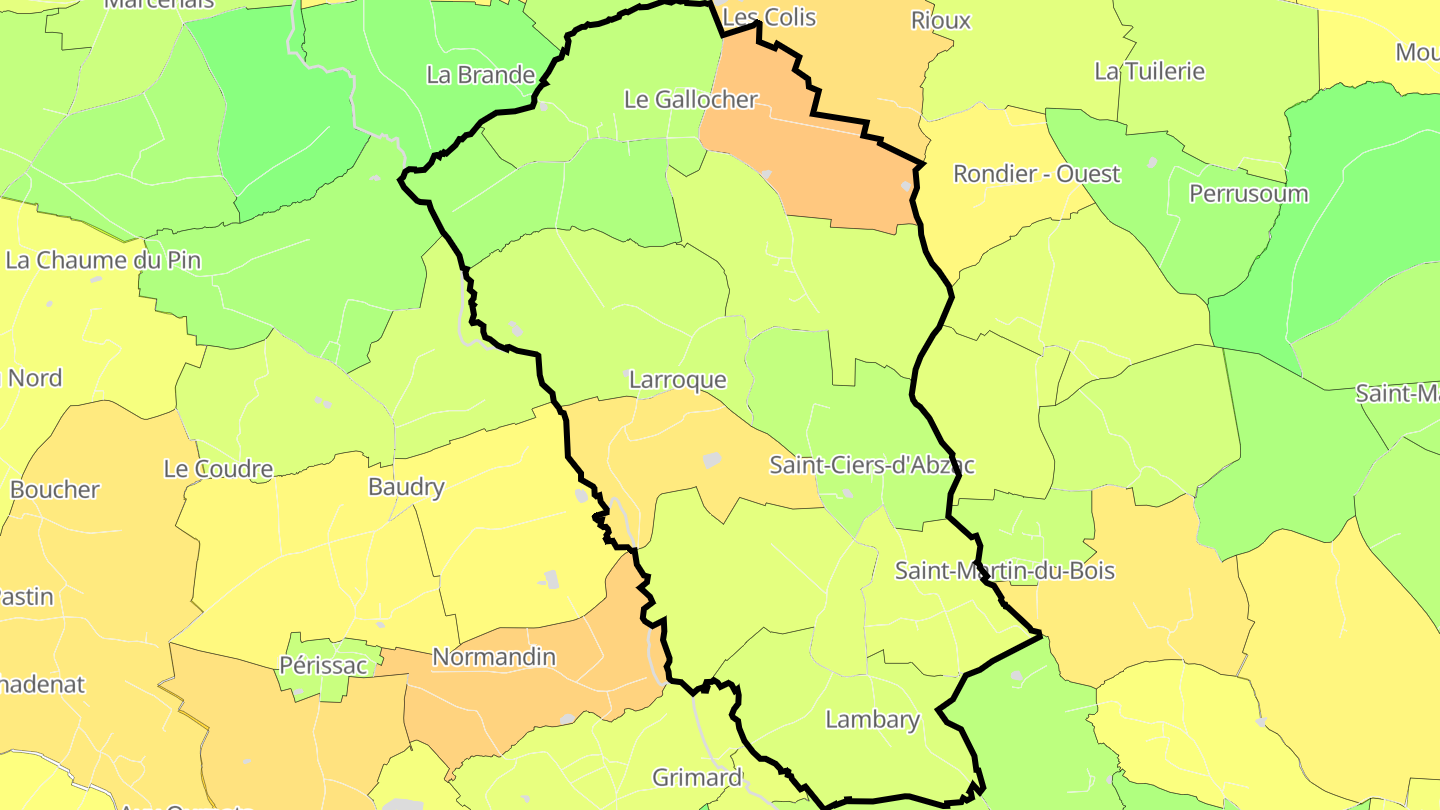 Carte des prix de l'immobilier Saint-Ciers-d'Abzac