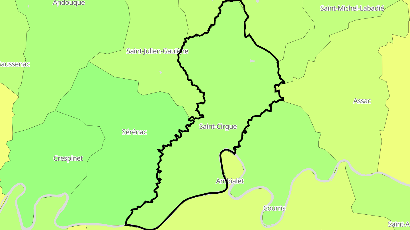 Carte des prix de l'immobilier Saint-Cirgue