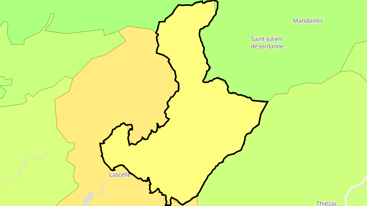 Carte des prix de l'immobilier Saint-Cirgues-de-Jordanne