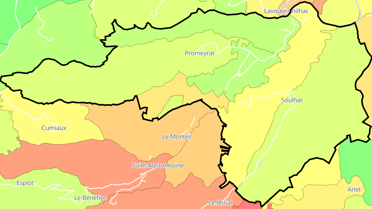 Carte des prix de l'immobilier Saint-Cirgues