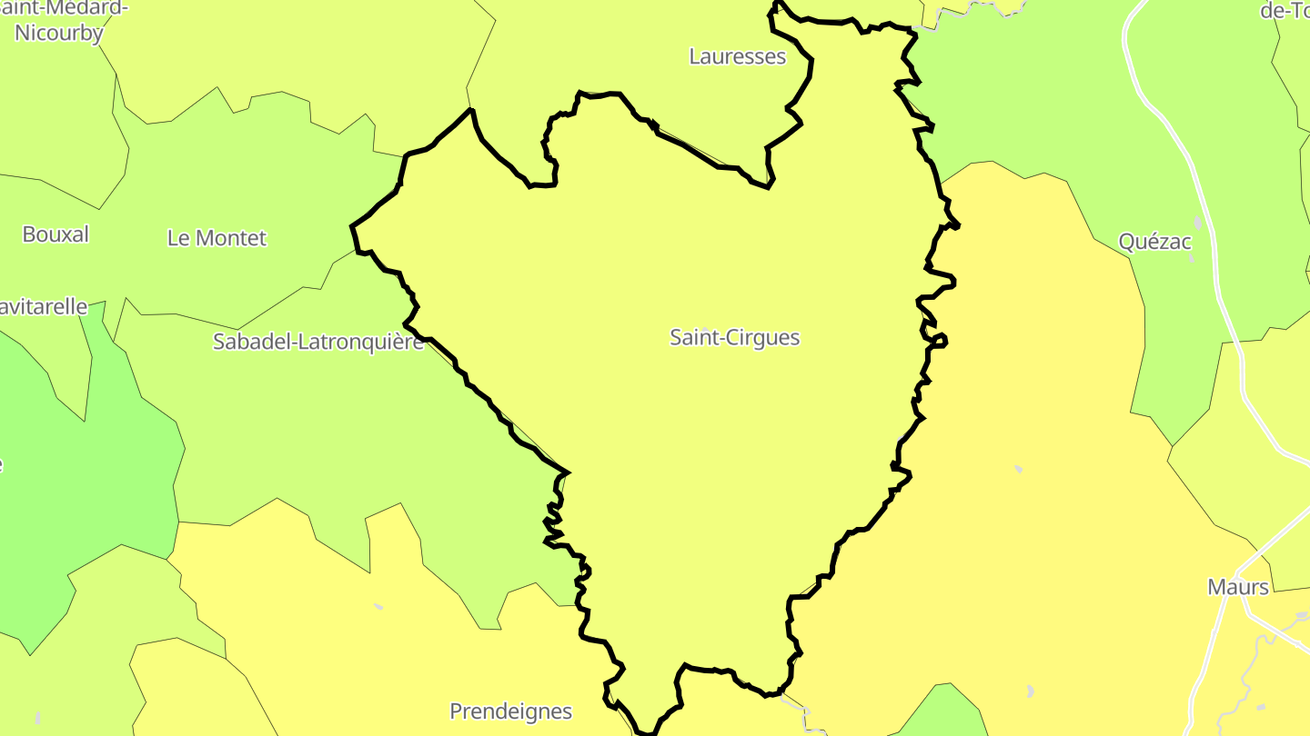 Carte des prix de l'immobilier Saint-Cirgues