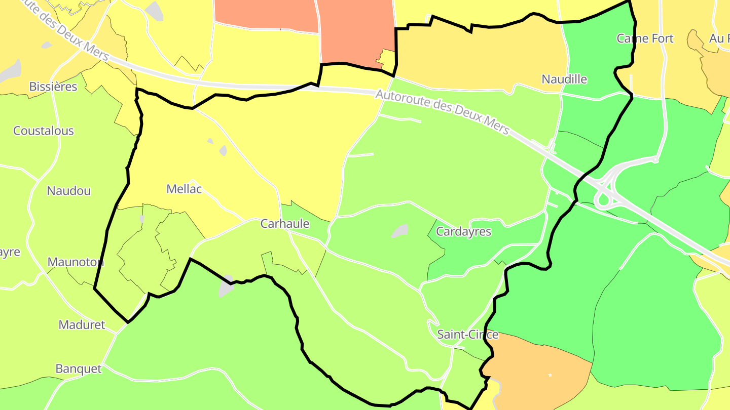 Carte des prix de l'immobilier Saint-Cirice