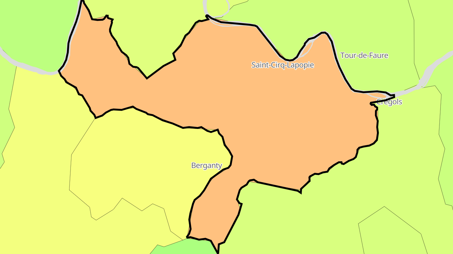 Carte des prix de l'immobilier Saint-Cirq-Lapopie