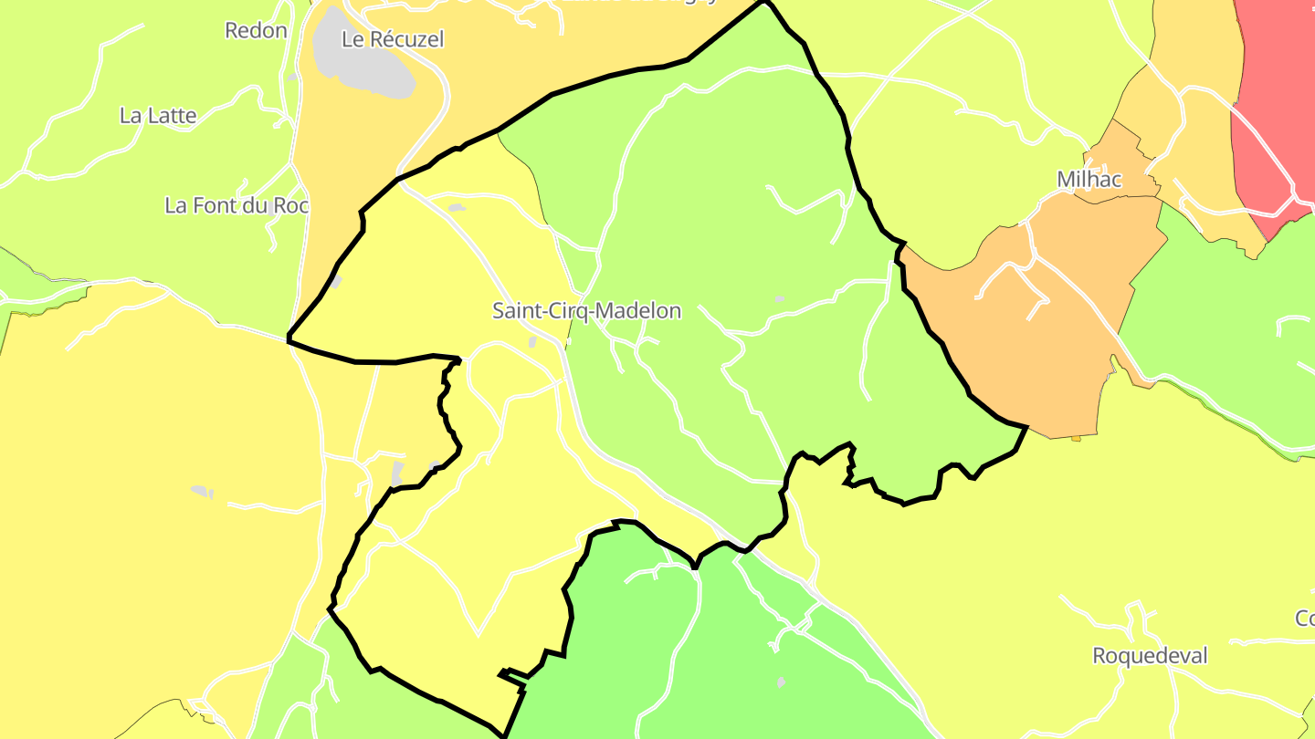 Carte des prix de l'immobilier Saint-Cirq-Madelon