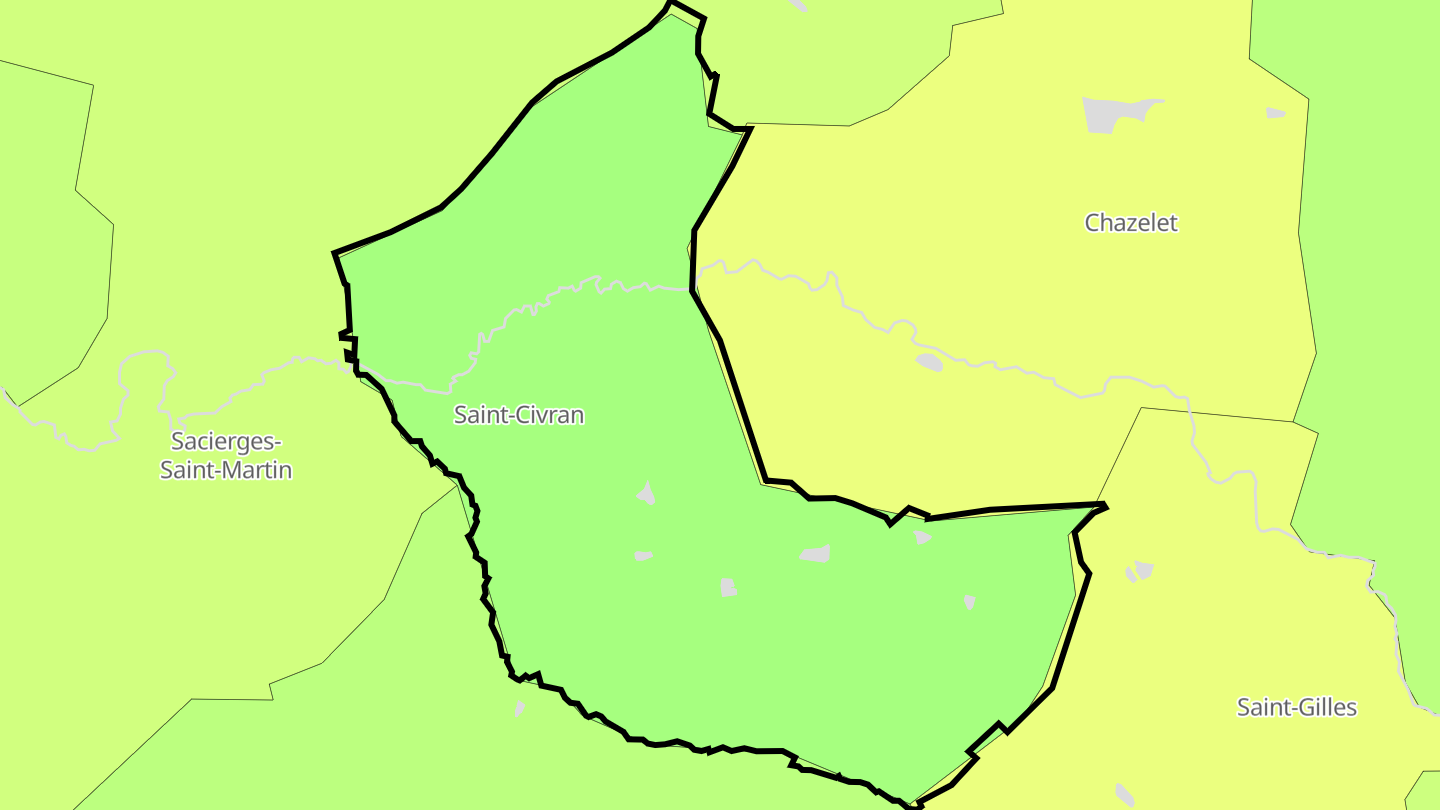 Carte des prix de l'immobilier Saint-Civran