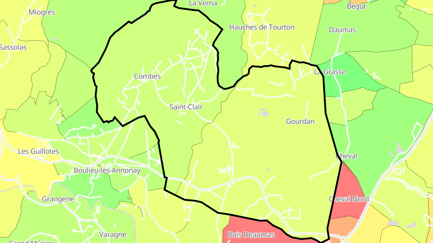 Carte des prix de l'immobilier Saint-Clair