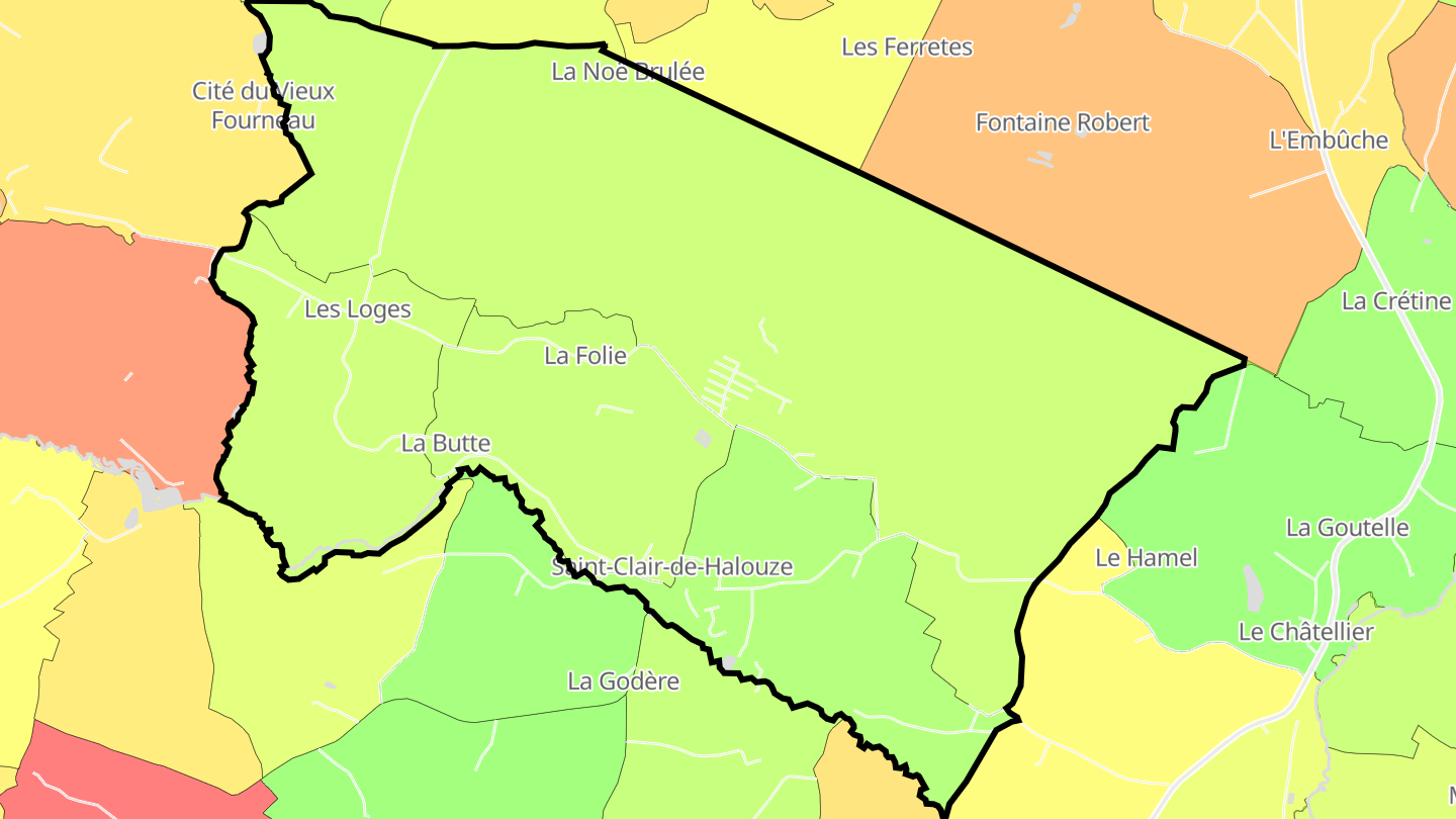 Carte des prix de l'immobilier Saint-Clair-de-Halouze