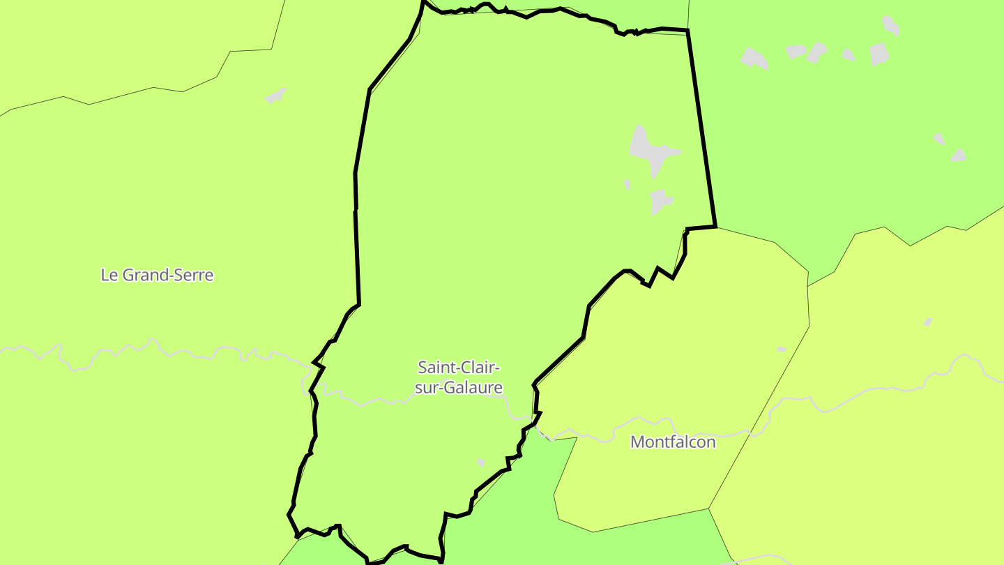 Carte des prix de l'immobilier Saint-Clair-sur-Galaure
