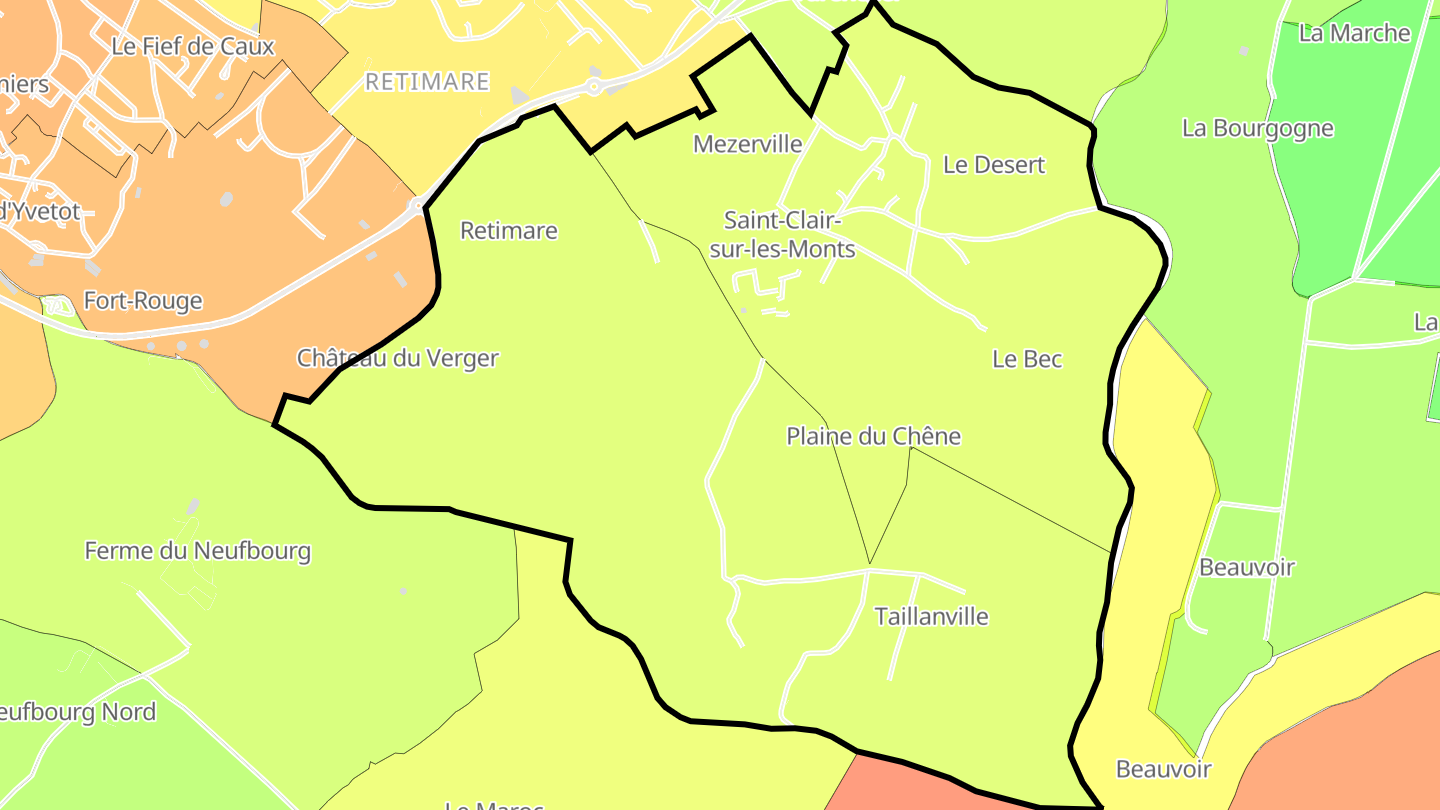 Carte des prix de l'immobilier Saint-Clair-sur-les-Monts