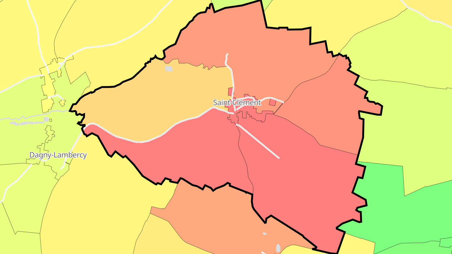 Carte des prix de l'immobilier Saint-Clément