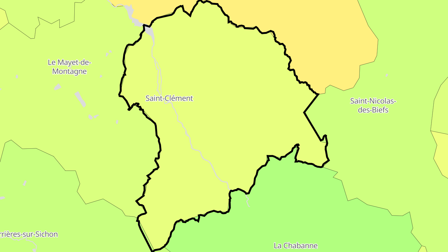 Carte des prix de l'immobilier Saint-Clément