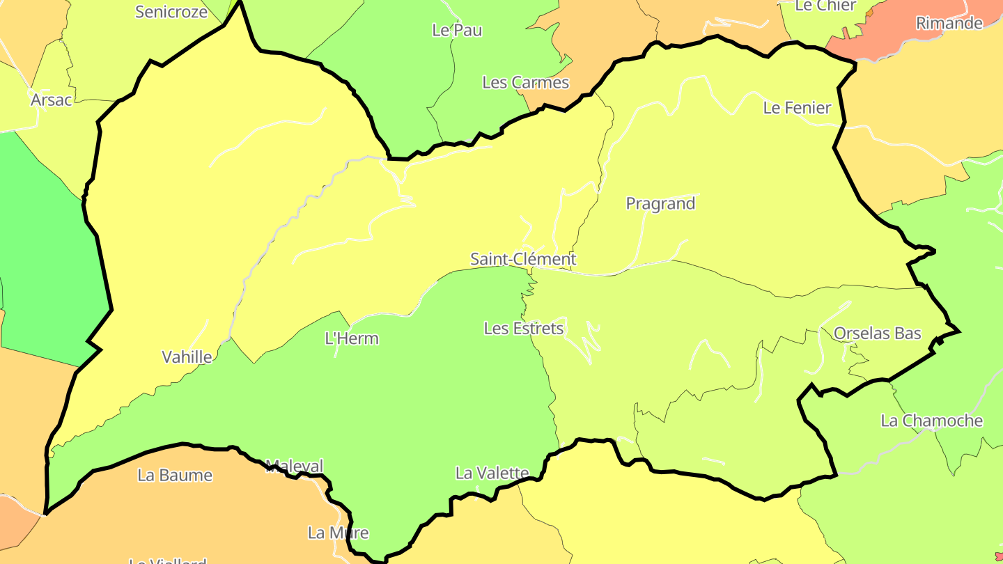 Carte des prix de l'immobilier Saint-Clément