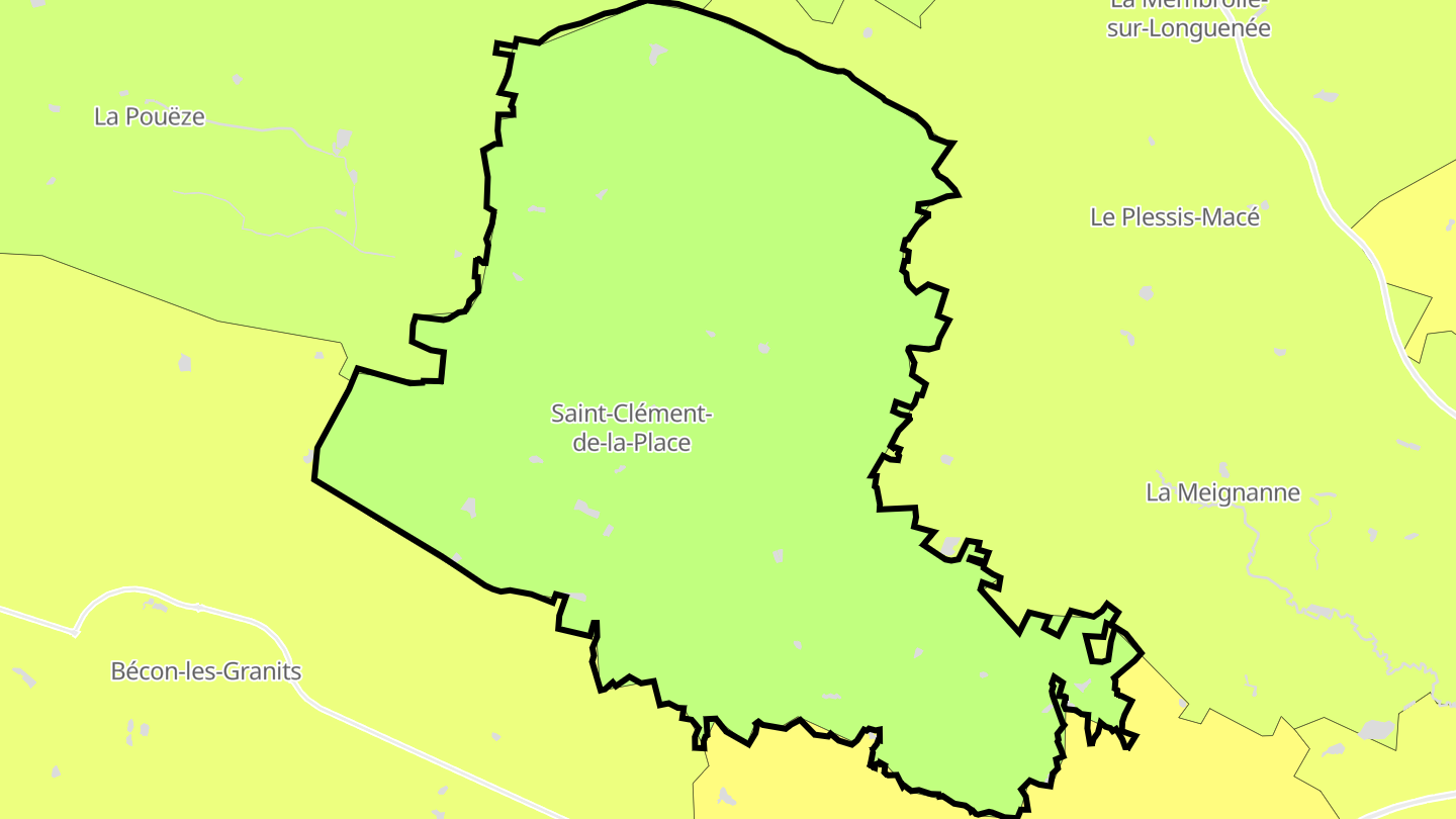 Carte des prix de l'immobilier Saint-Clément-de-la-Place