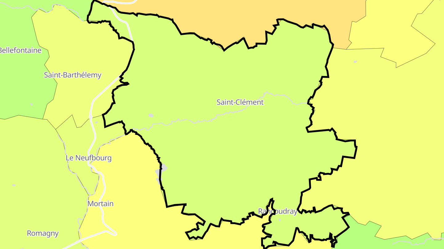 Carte des prix de l'immobilier Saint-Clément-Rancoudray