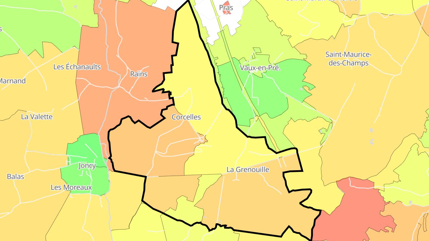 Carte des prix de l'immobilier Saint-Clément-sur-Guye