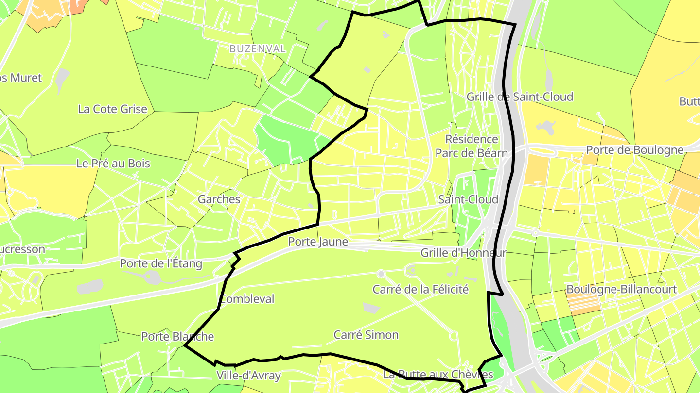 Carte des prix de l'immobilier Saint-Cloud