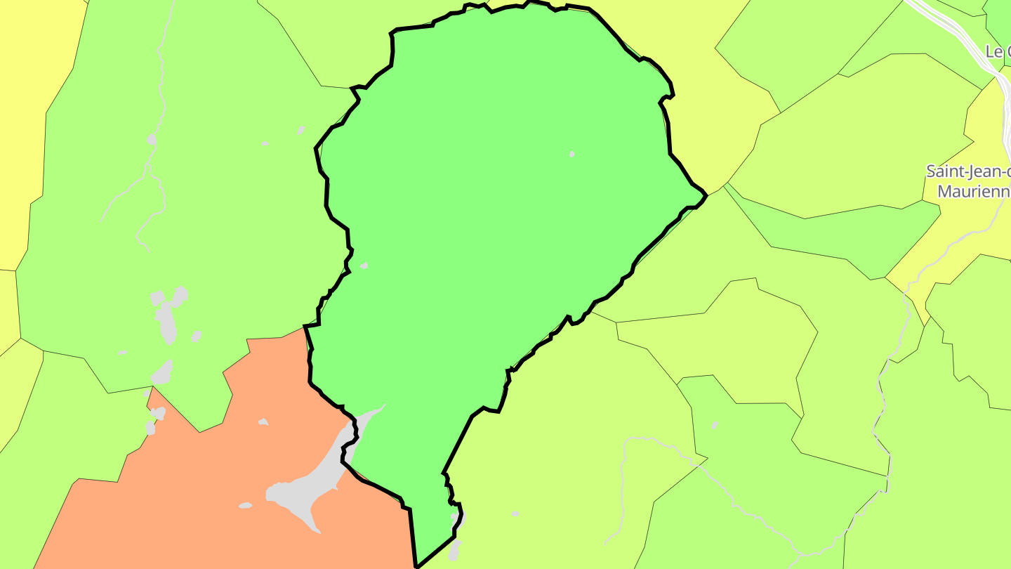 Carte des prix de l'immobilier Saint-Colomban-des-Villards