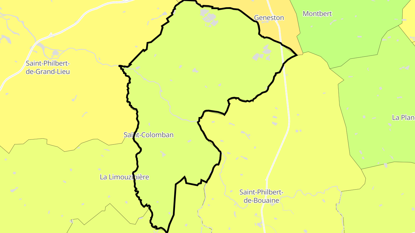 Carte des prix de l'immobilier Saint-Colomban