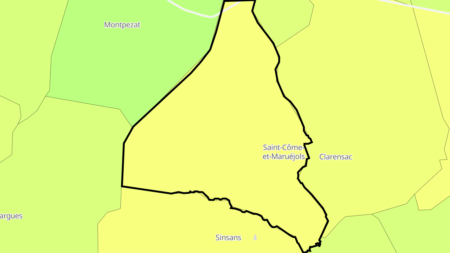 Carte des prix de l'immobilier Saint-Côme-et-Maruéjols