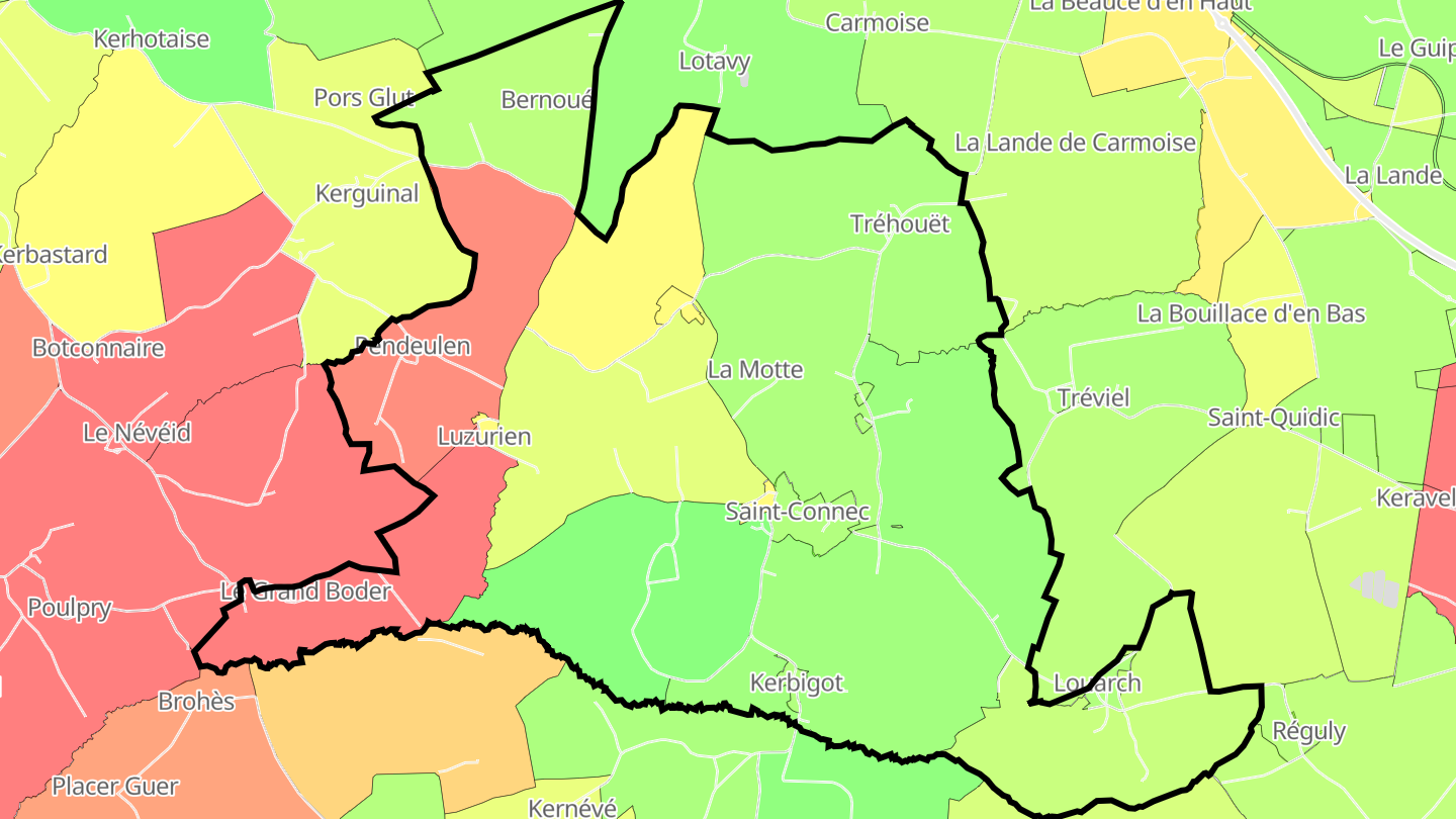 Carte des prix de l'immobilier Saint-Connec