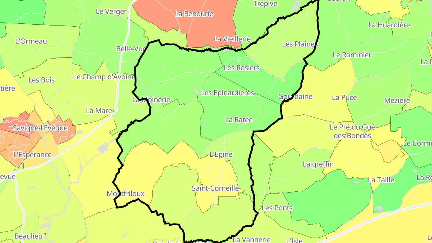 Carte des prix de l'immobilier Saint-Corneille