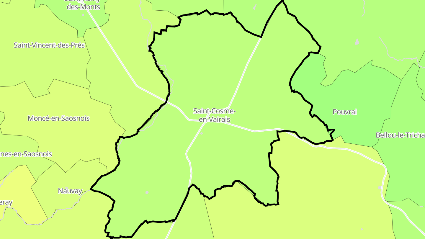 Carte des prix de l'immobilier Saint-Cosme-en-Vairais