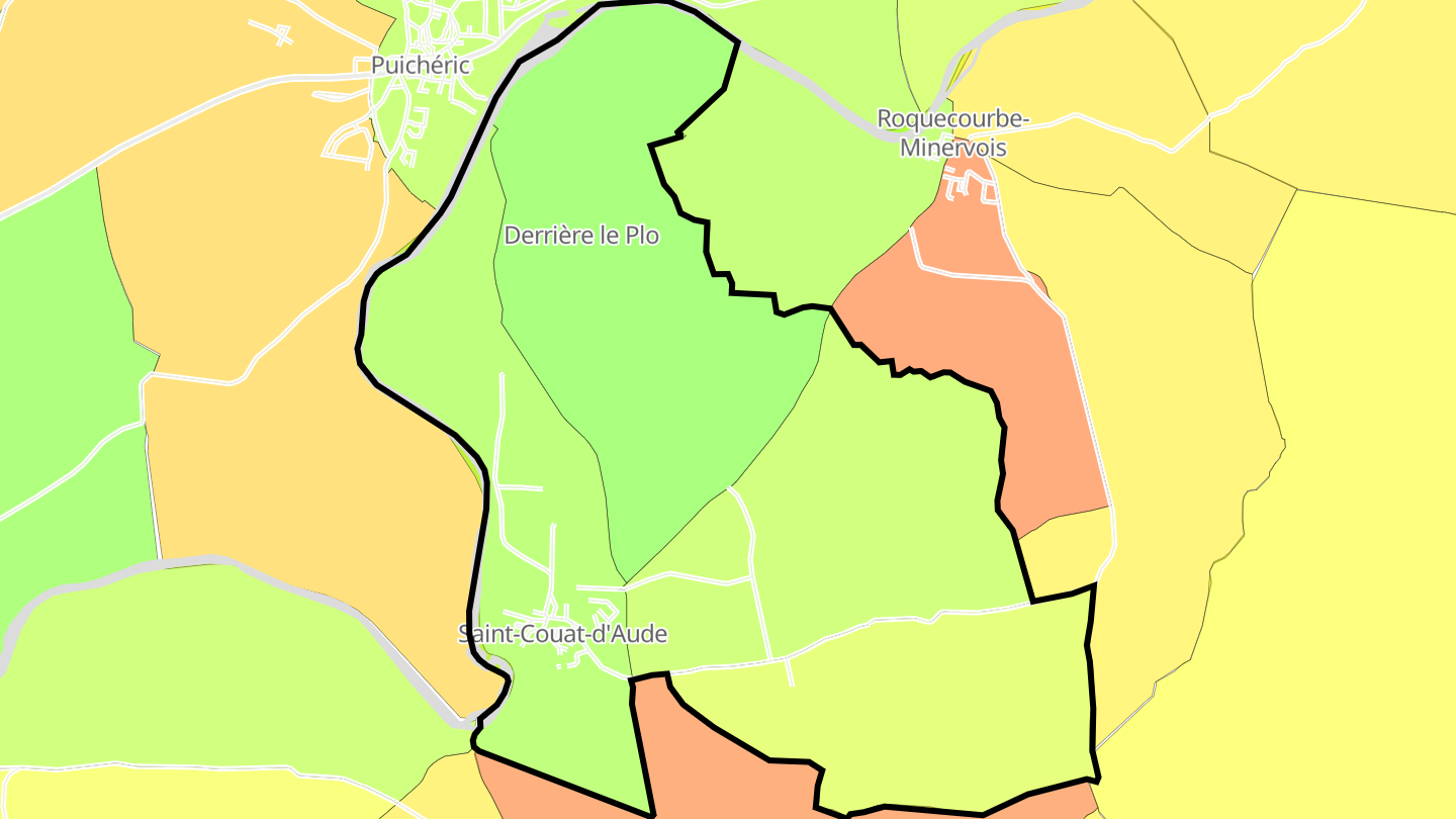 Carte des prix de l'immobilier Saint-Couat-d'Aude