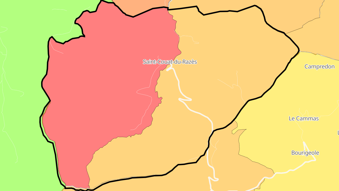 Carte des prix de l'immobilier Saint-Couat-du-Razès