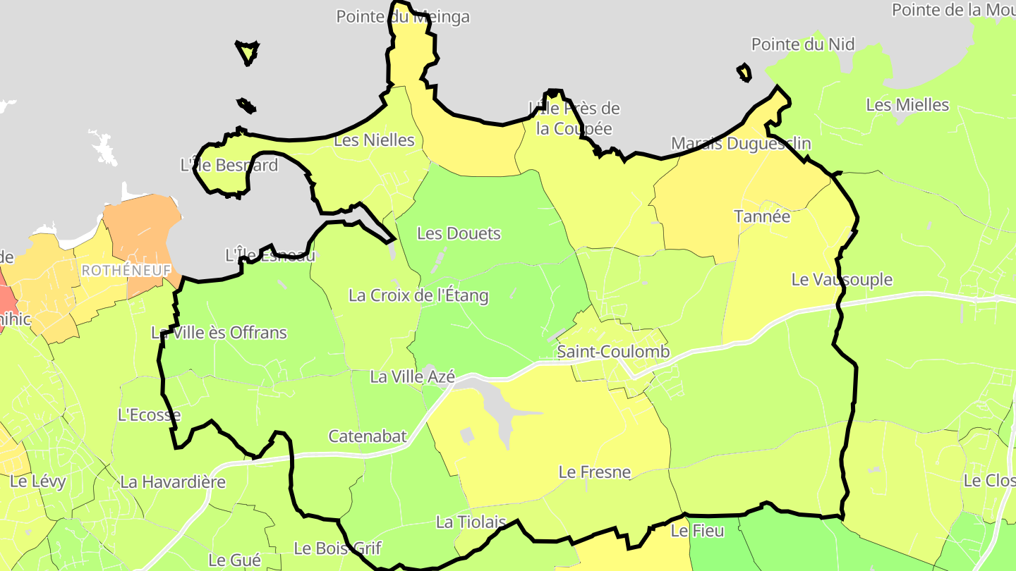 Carte des prix de l'immobilier Saint-Coulomb
