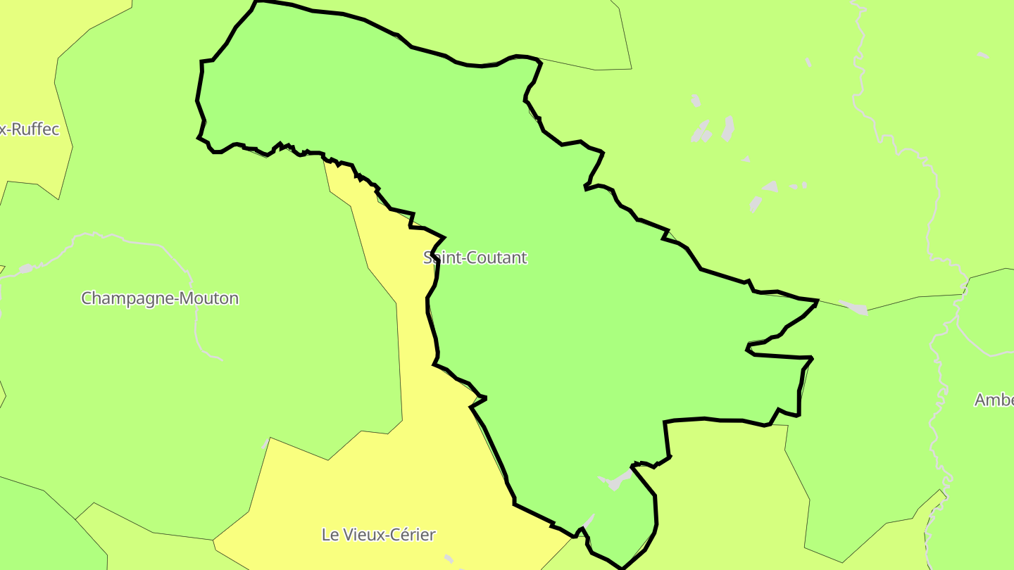 Carte des prix de l'immobilier Saint-Coutant