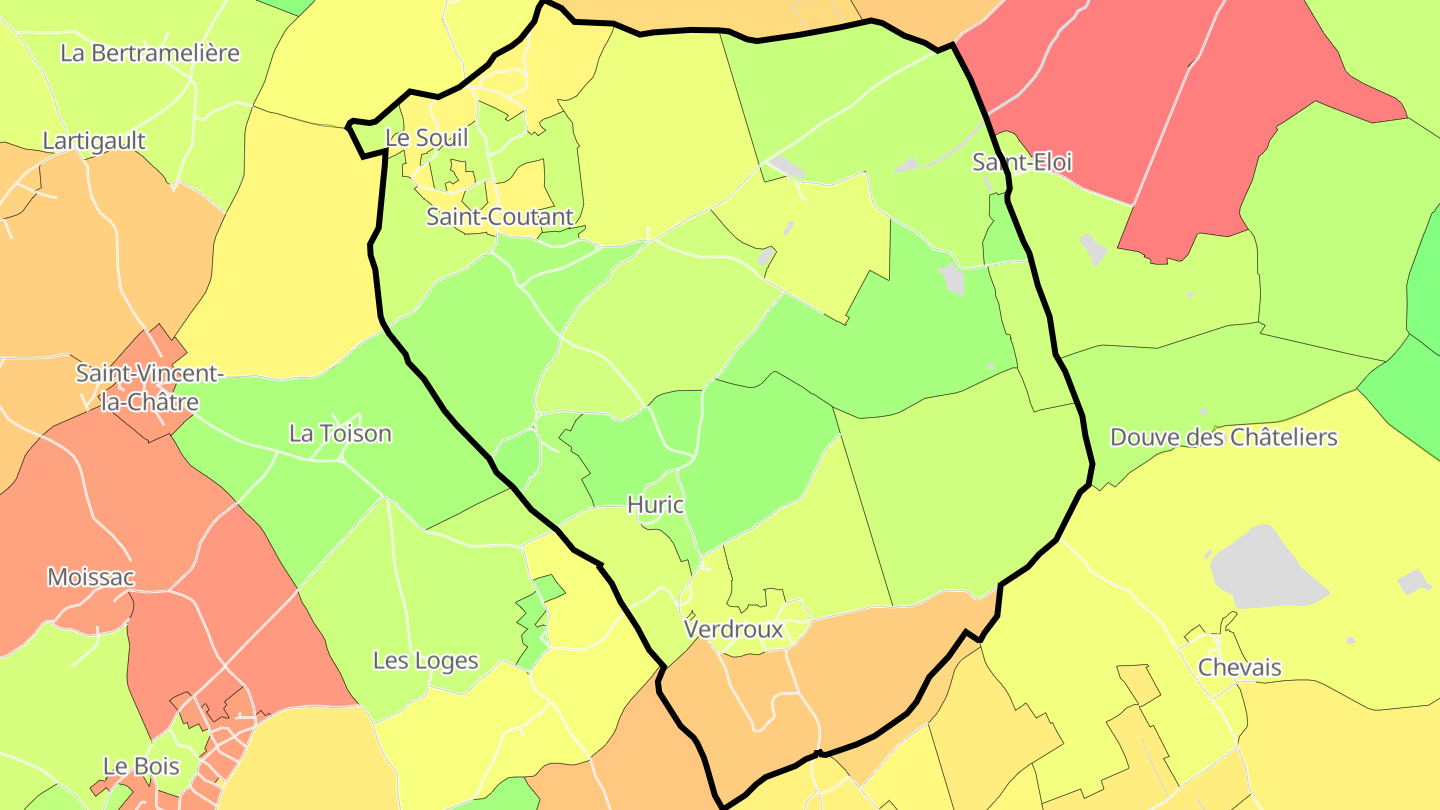 Carte des prix de l'immobilier Saint-Coutant