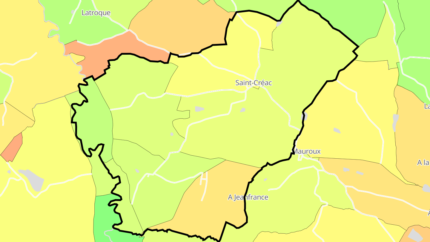 Carte des prix de l'immobilier Saint-Créac