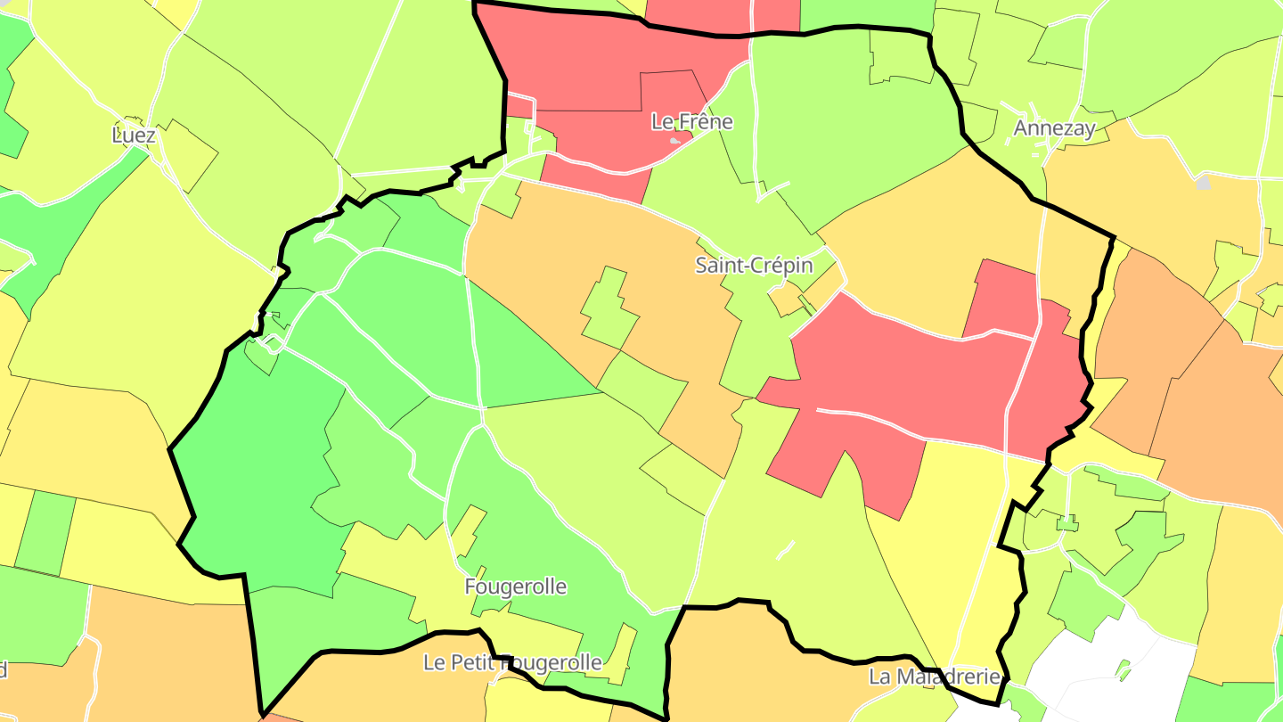 Carte des prix de l'immobilier Saint-Crépin
