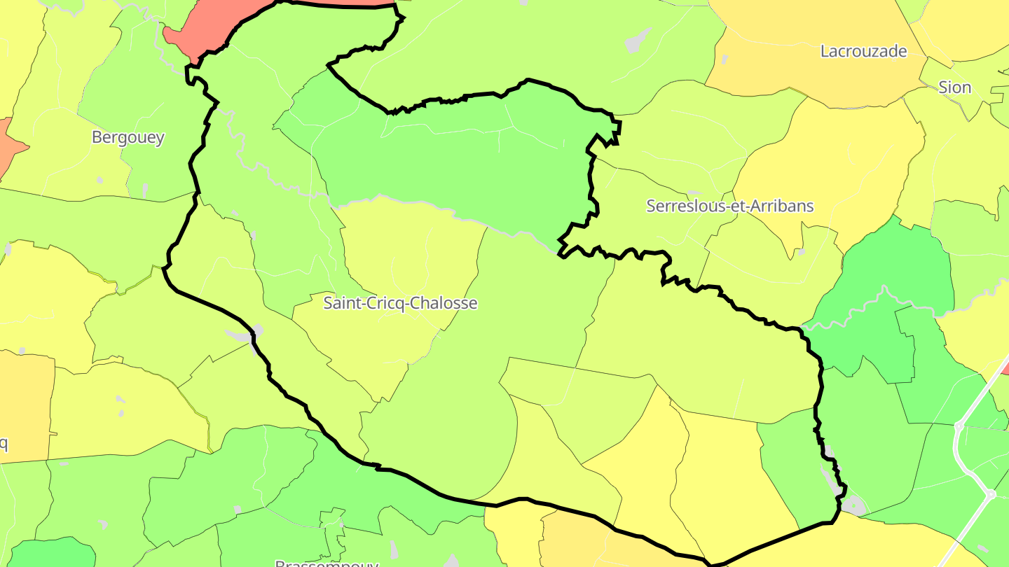 Carte des prix de l'immobilier Saint-Cricq-Chalosse
