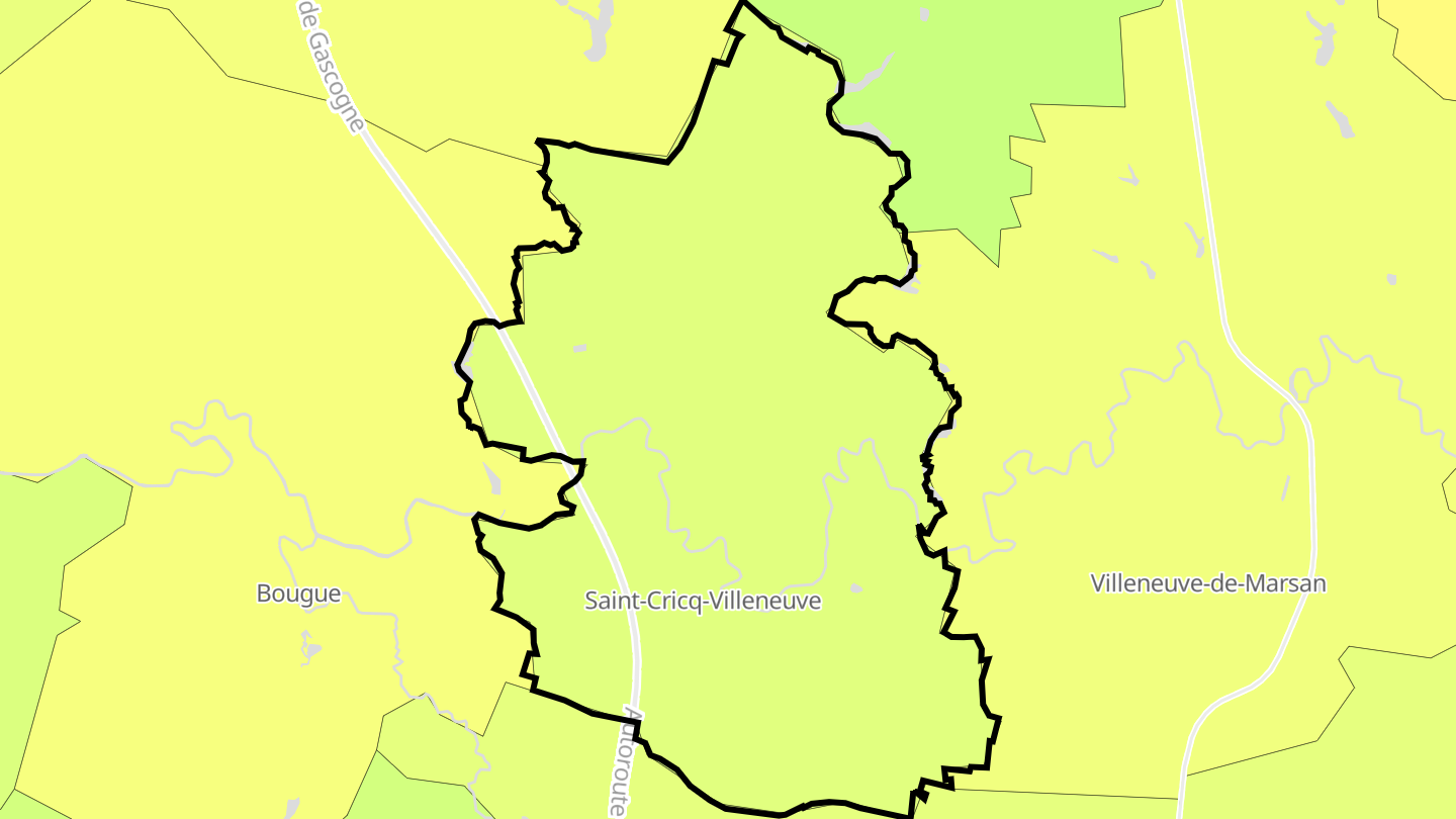 Carte des prix de l'immobilier Saint-Cricq-Villeneuve