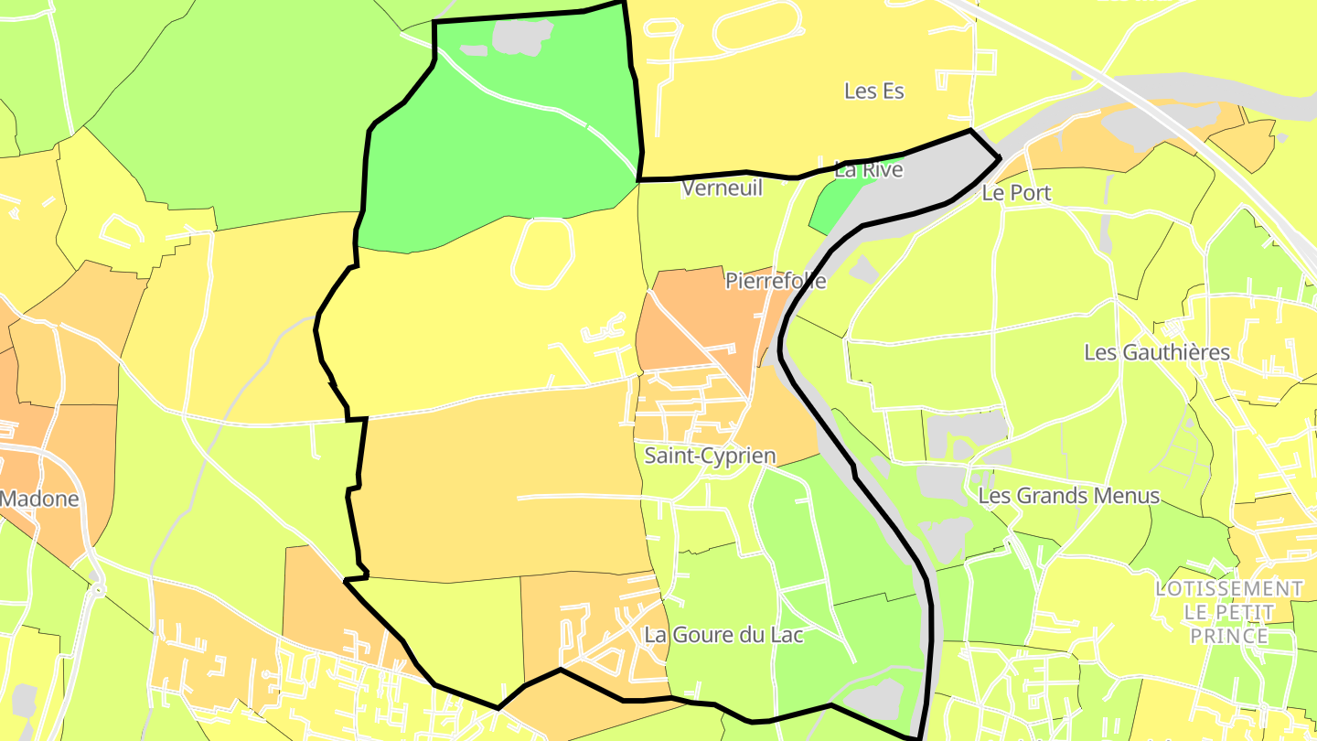 Carte des prix de l'immobilier Saint-Cyprien
