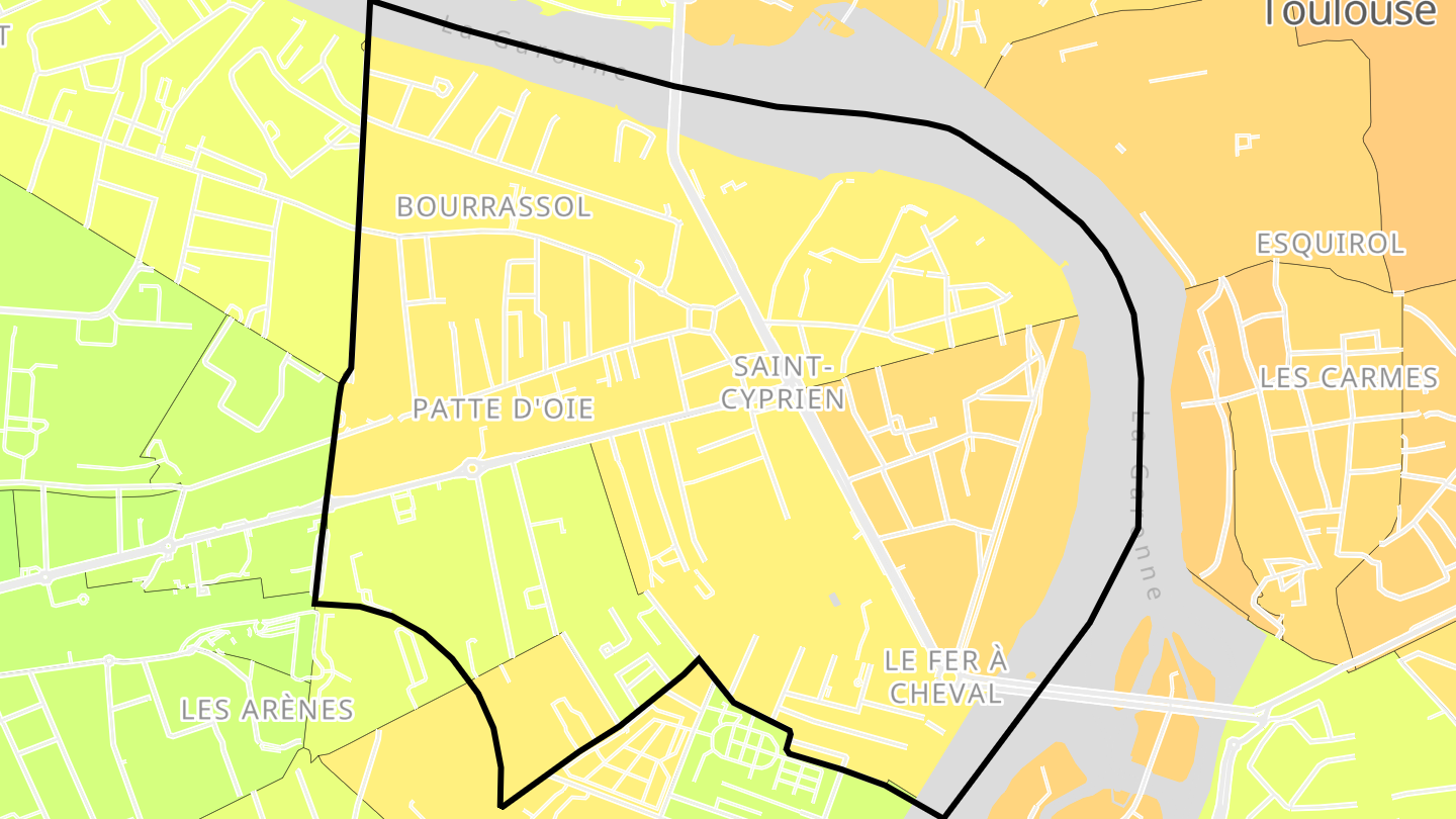 Carte des prix de l'immobilier Saint-Cyprien