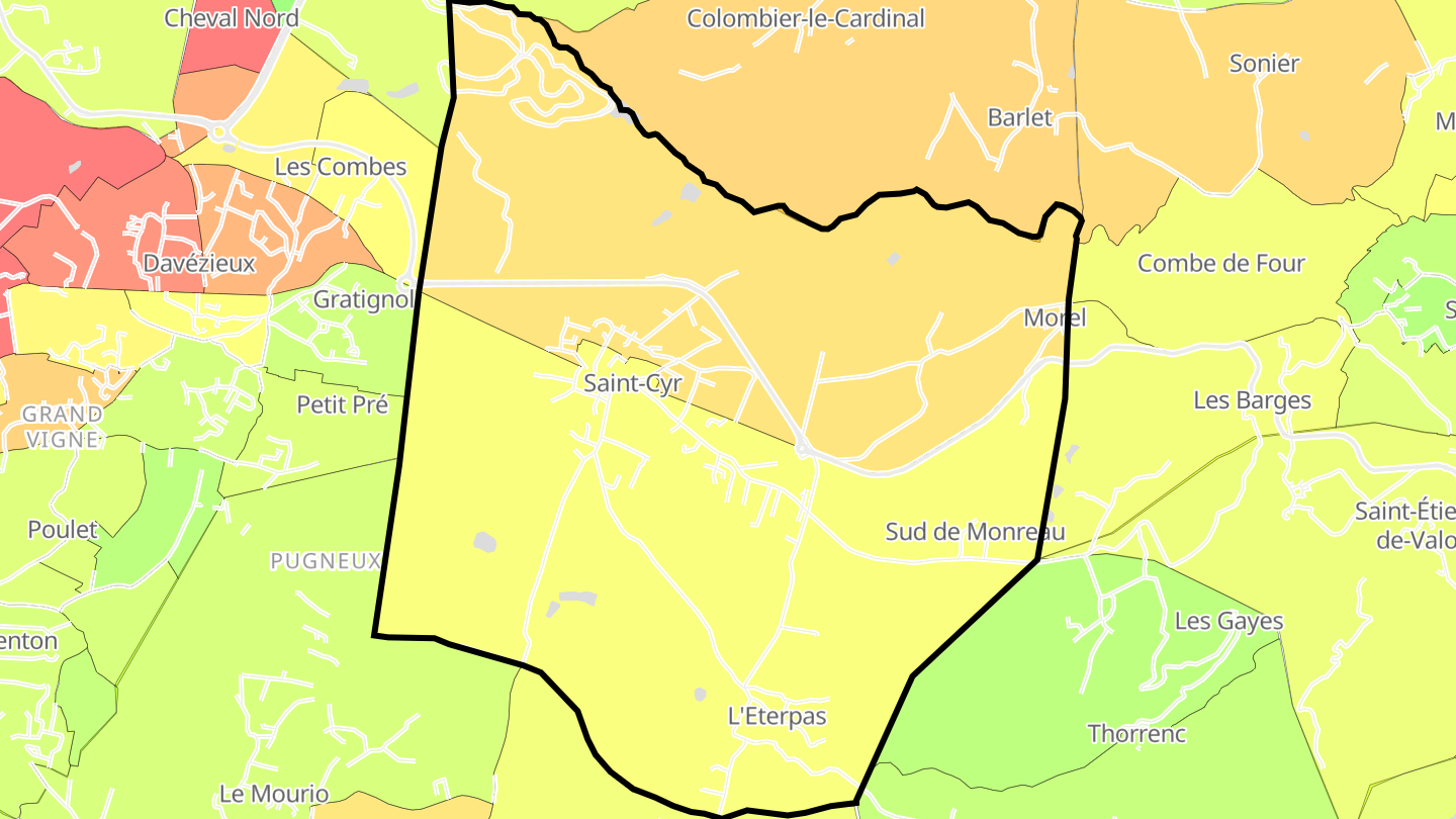 Carte des prix de l'immobilier Saint-Cyr
