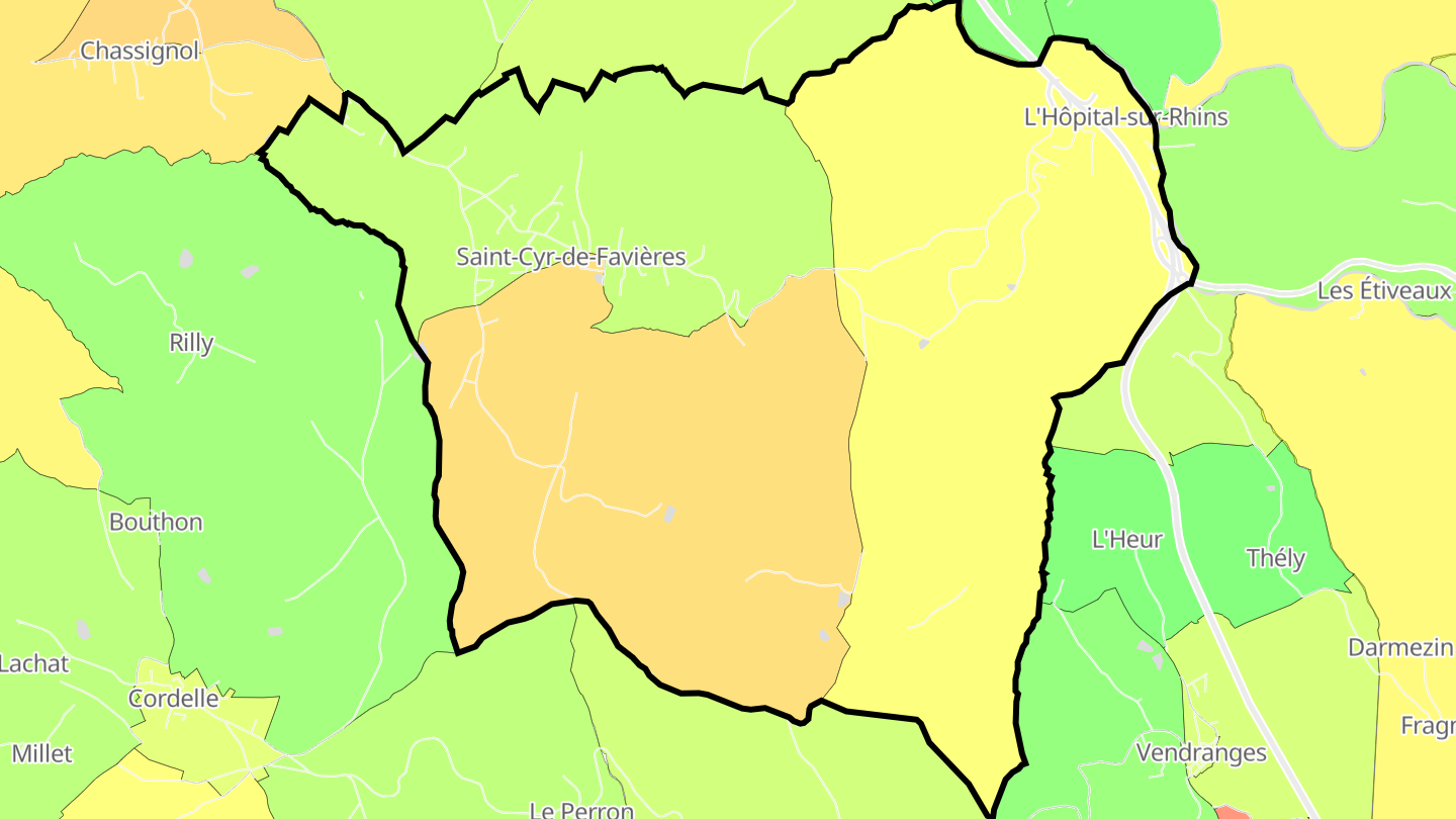 Carte des prix de l'immobilier Saint-Cyr-de-Favières