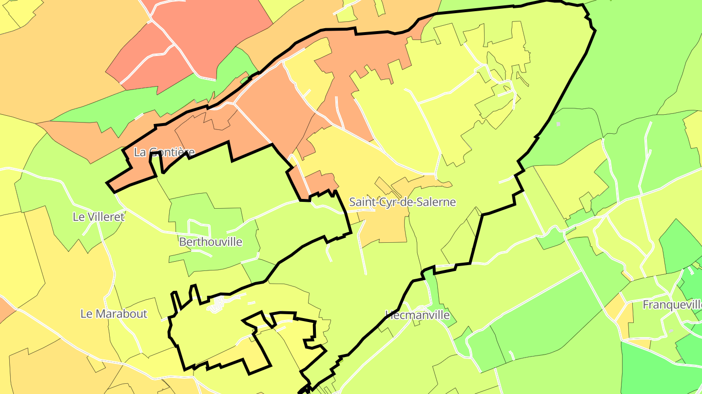 Carte des prix de l'immobilier Saint-Cyr-de-Salerne