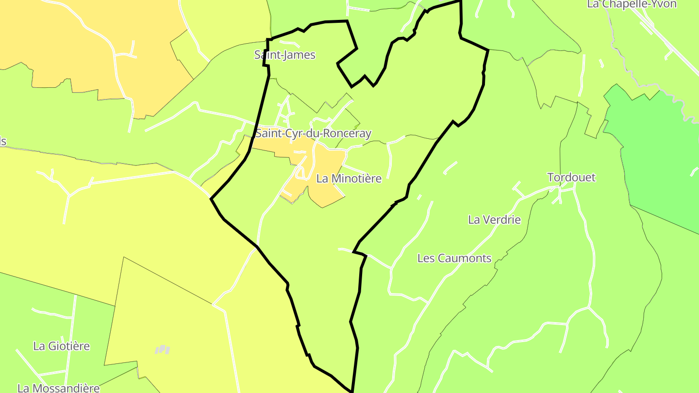Carte des prix de l'immobilier Saint-Cyr-du-Ronceray