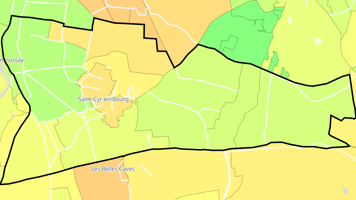 Carte des prix de l'immobilier Saint-Cyr-en-Bourg